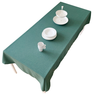 防水防油免洗棉麻餐桌布艺茶几纯色亚麻北欧轻奢加厚中式桌布台布