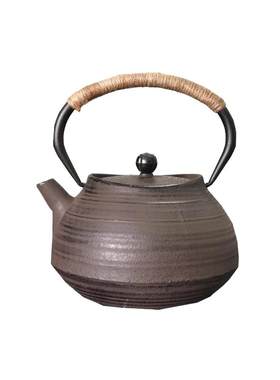 元宝铁壶日本南部老铁壶日式煮茶器烧水提梁壶铸铁壶进口生铁1.2l