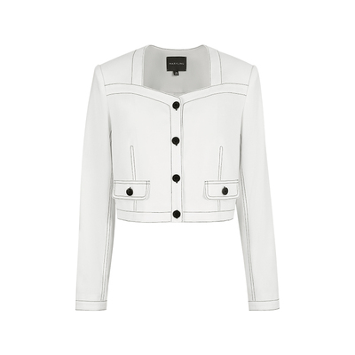 MARYLING白色短款夹克外套