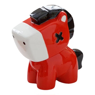 陶瓷可爱小马摆件年新款生肖马吉祥物办公桌面茶台装饰桌面装饰