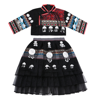 广西三月三壮族服装成人男女民族演出服苗族彝族瑶族侗族舞蹈服饰