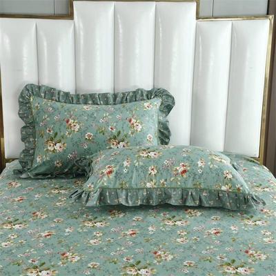 被套单件被罩全棉纯棉2025新款绿色小碎花180x200带花边200x230