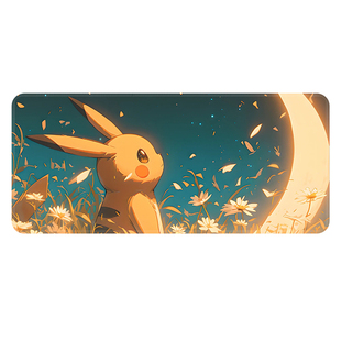 加热鼠标垫超大动漫电竞办公加热桌垫皮卡丘桌暖手垫冬季家用暖垫