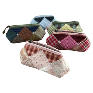 指间鲁绣diy方片拼布笔袋手工材料包先染棉布收纳包包刺绣零钱包