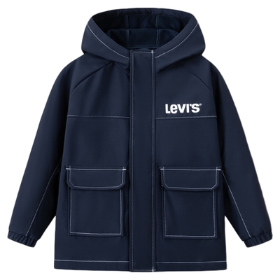 【小软壳加绒】Levis李维斯儿童风衣男童2025冬季童装防风外套女