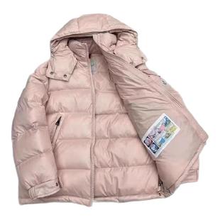 新款女士玛雅羽绒服冬2025新款粉色连帽加厚保暖外套女加厚400克