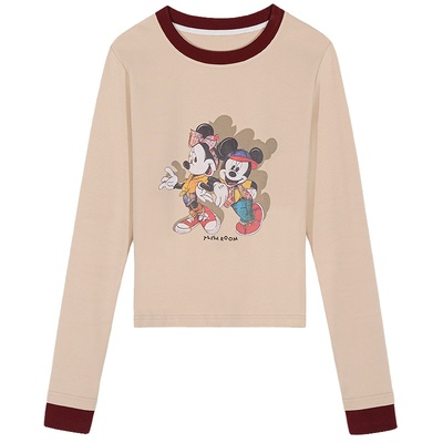 落落狷介长袖印花T恤女