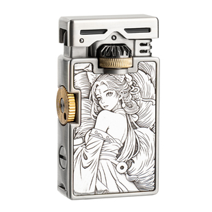 CHIEF首领煤油打火机双面白铜青丘九尾创意送男友生日情人5节礼盒