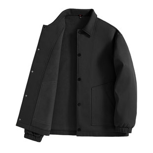 班尼路S&K摇粒绒夹克男士春秋新款黑色显瘦加绒加厚保暖开衫外套A