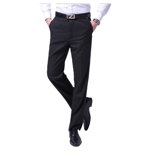 萨巴维春秋男士西裤修身商务休闲中青年职业黑色西服正装长裤子