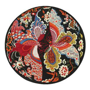 汉服圆形补子装饰diy中国风刺绣布贴绣片蝴蝶花卉补丁贴花大号