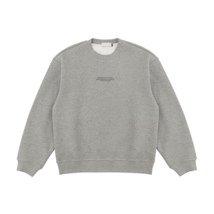 540g重磅无帽复古做旧加绒卫衣男款2025新款男生圆领加厚外套冬