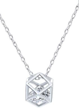 老银匠925项链女镂空几何锆石