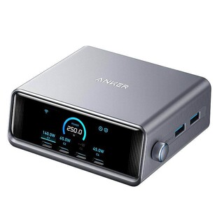 Anker Prime安克250W智能屏显桌面充电站适用苹果17充电器头多口氮化镓充电头PD快充头适用Macbook笔记本手机