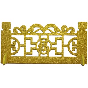 2026马年春节装饰金色栅栏围栏泡沫木质堆头新年商场美陈场景布置