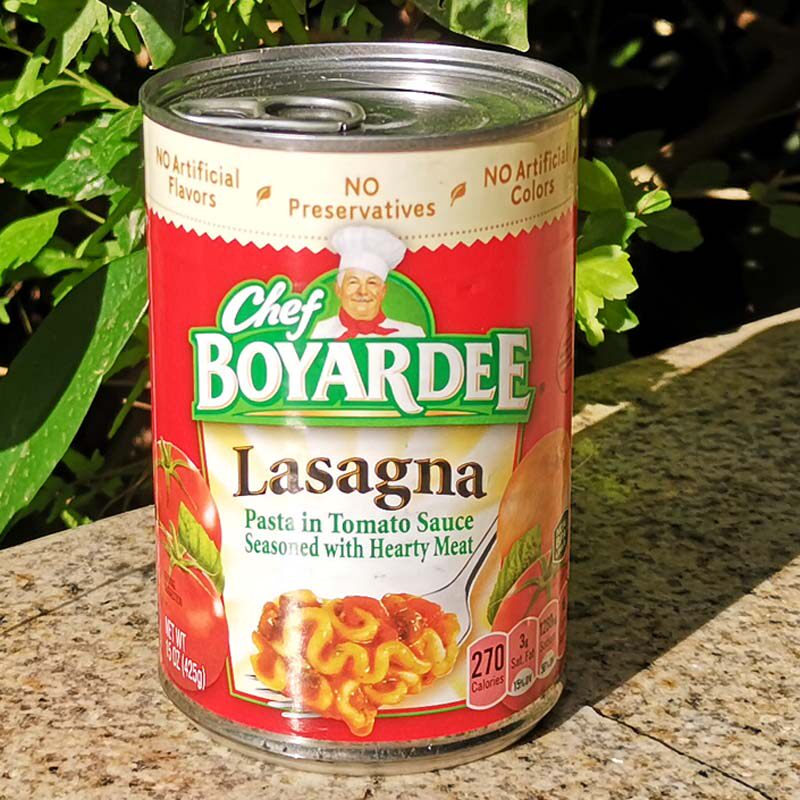 Chef Boyardee Beef Ravioli American Instant Pasta, Macaroni and Beef Wonton cans thumbnail 3