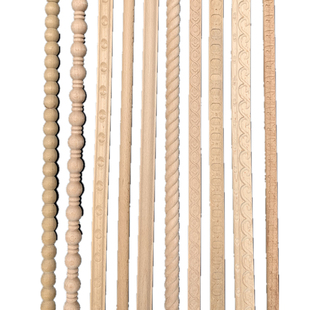 东阳木雕实木葫芦珍珠麻花木线条半圆指甲细线欧式橱柜门装饰压边