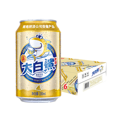 青岛啤酒旗下大白鲨9度330ml