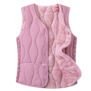 羽绒棉马甲女2025新款修身加绒加厚保暖内穿短款背心V领内胆秋冬