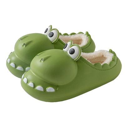 保暖防水卡通可爱室外恐龙棉拖鞋