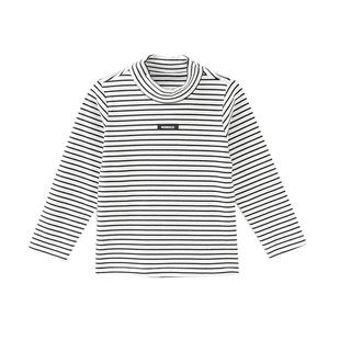 MOMOCO/玛米玛卡男童条纹打底衫2025冬季新款中大童洋气德绒保暖