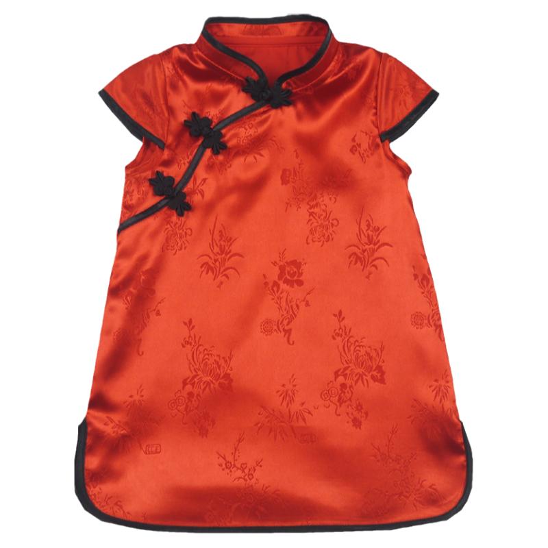 手工儿童中式旗袍礼服定制