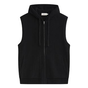 【托斯卡绒】ZIOZIA通勤男装25秋拉链连帽针织开衫毛背心ZESE3216