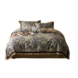 秋冬高级感美式轻奢100S全棉磨毛四件套加厚纯棉被套床单床笠床品