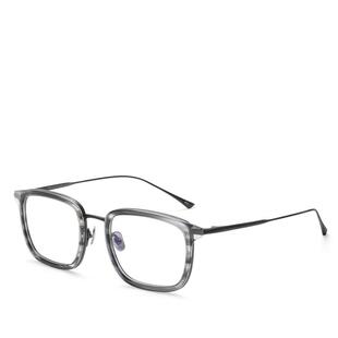 Shawnlee眼镜钛合金灰玳瑁眼镜框男眼镜架配近视度数散光平光镜