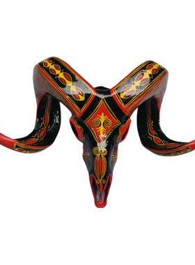 正宗凉山彝族羊头挂件漆器装饰品