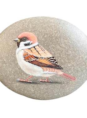 高端石头画成品生日diy桌面