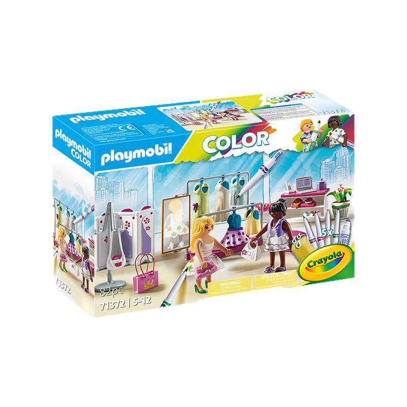 playmobil摩比世界儿童玩具涂涂乐时装店拼装积木可擦洗填色71372