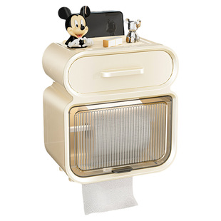 厕所纸巾盒卫生间厕纸盒壁挂式免打孔防水抽纸盒卫生纸卷纸置物架