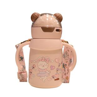 双手柄保温杯带吸管 幼儿园宝宝儿童上学专用水杯316不锈钢带刻度