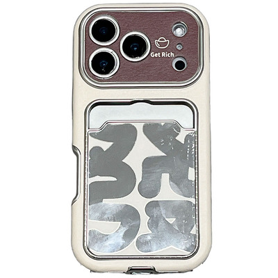 镜面发财卡套适用苹果手机壳