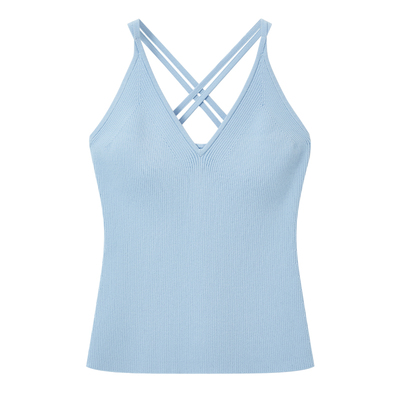 MelindaLiV领后背交叉设计吊带