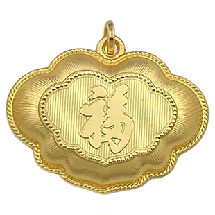 百泰天赐鸿福黄金吊坠足金999星星小马Q萌马年锁包长命锁挂坠女款