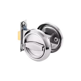 304隐形门锁圆型拉环锁卧室门背景墙暗锁单双面隐藏门暗拉手锁