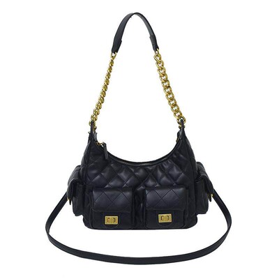 菱格绣线包包女2026新款春夏季百搭斜挎包超火小众爆款单肩腋下包