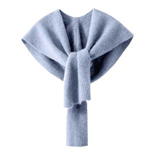 新款秋冬羊绒围巾帽子一体女加厚保暖百搭针织连帽围脖围巾帽披肩