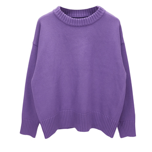 秋冬加绒加厚女装毛衣新款宽松慵懒风外穿打底套头针织内搭上衣女