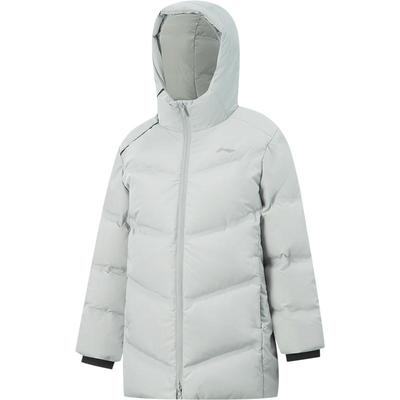 李宁童连帽男反光中羽绒服童装