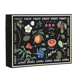 通用高档水果包装盒黑色烫银礼盒葡萄橙子香梨混搭水果礼盒空盒子