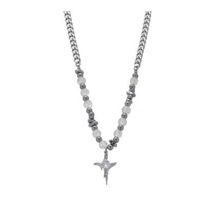 kansai玻璃珠芒星项链拍3付2