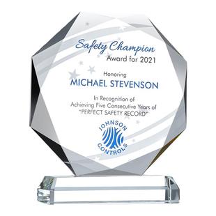 高档创意八角水晶奖杯奖牌定制医生感谢授权牌光荣退休纪念品礼物