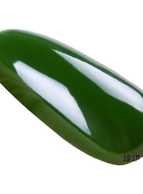 新疆和田玉碧玉原石手把件菠菜绿