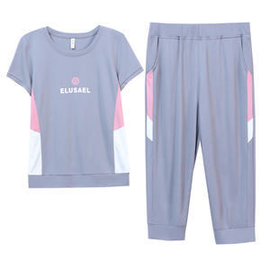 女士运动服夏季冰丝休闲装两件套