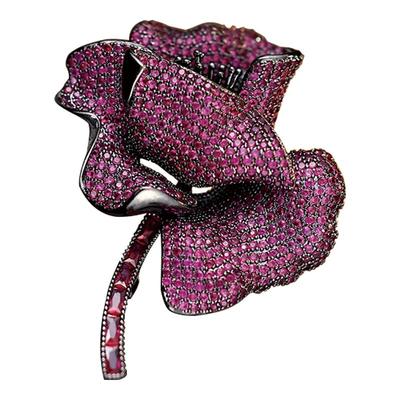 奢华微镶锆玫瑰花胸针