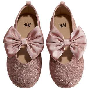 HM童鞋女童舞蹈鞋冬季可爱简约芭蕾浅口鞋1295099