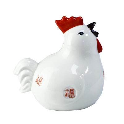 陶瓷公鸡摆件存钱罐十二生肖招财补角镇宅装饰办公室客厅鸡玄关瓷
